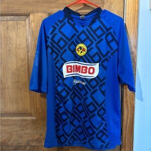 Club America Soccer Jersey with Bimbo Sponsor